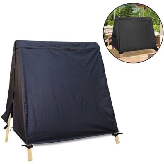 Penutup untuk ayunan teras, tahan air, dengan lubang ventilasi dan resleting tengah untuk furnitur taman tiruan, 211 x 124 x 168 cm